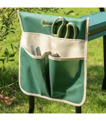 Steel Frame Gardening Kneeler Seat w/ Pouch Green