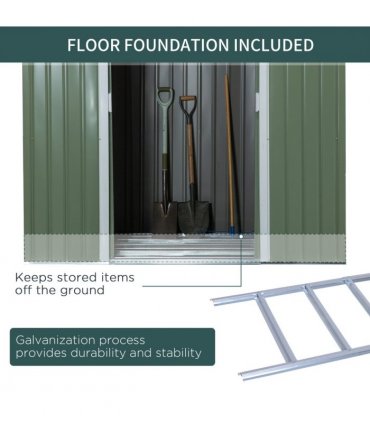 Garden Storage Shed Sloped Roof Outdoor Equipment Tool Storage 213x130x173cm
