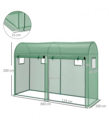 Plant Tomato Growth Greenhouse Double Doors & 4 Windows  3Lx1Wx2Hm