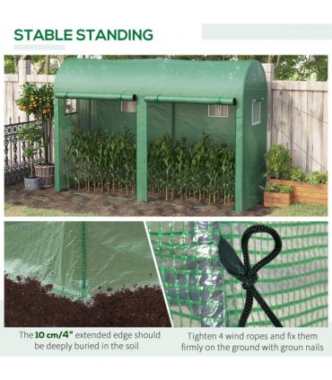 Plant Tomato Growth Greenhouse Double Doors & 4 Windows  3Lx1Wx2Hm