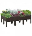 6-pcs  Raised Flower Bed Stackable Vegetable Herb Box with Drainage Holes