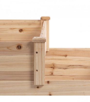 Wooden Raised Bed 3-Tier Planter Kit Elevated Plant Box 124x124x56cm