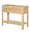 Wooden Raised Plant Stand Tall Flower Bed Box with Clapboard 100x40x84cm