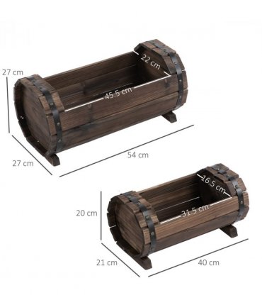 2PCs Wooden Planter Box Flower Plant Pot Flower Beds Plant Box