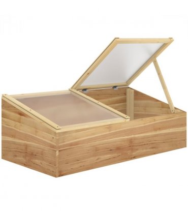 Wooden Cold Frame Greenhouse Grow House, 100 x 50 x 36 cm, Natural