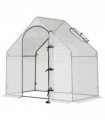 Walk-In Greenhouse Vegetable Plant Window Roll-Up 180 x 100 x 165cm, White