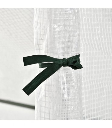 Walk-In Greenhouse Vegetable Plant Window Roll-Up 180 x 100 x 165cm, White