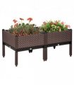Outsunny Set of 2 Raised Garden Bed Elevated Planter Box for Flower, Vegetables