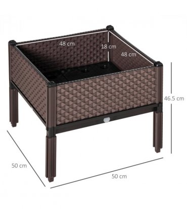 Outsunny Set of 2 Raised Garden Bed Elevated Planter Box for Flower, Vegetables