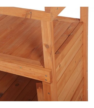 Outsunny 2 In 1 Potting Bench Table w/ Storage Cabinet and Galvanized Table Top