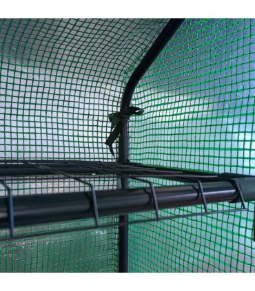 Poly Tunnel Steeple Walk in Greenhouse Removable Cover Shelves 244x180x210cm