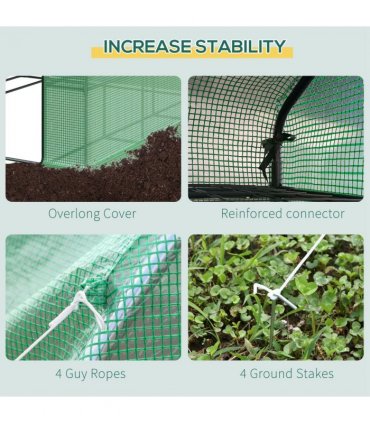 Poly Tunnel Steeple Walk in Greenhouse Removable Cover Shelves 244x180x210cm