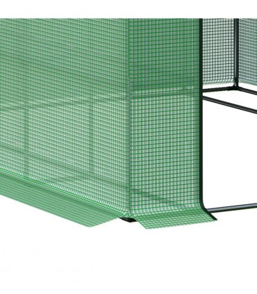 Poly Tunnel Steeple Walk in Greenhouse Removable Cover Shelves 244x180x210cm