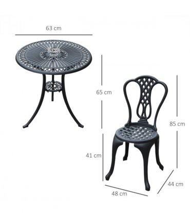 3 Pc Cast Aluminium Bistro Set