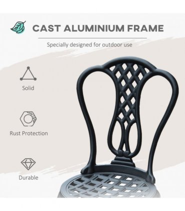 3 Pc Cast Aluminium Bistro Set