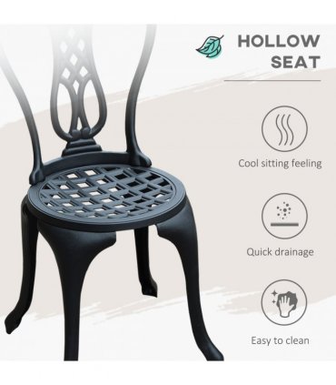 3 Pc Cast Aluminium Bistro Set