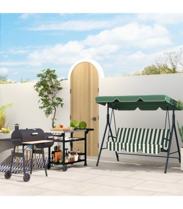 Portable Charcoal BBQ Grill Steel Offset Smoker Combo Backyard
