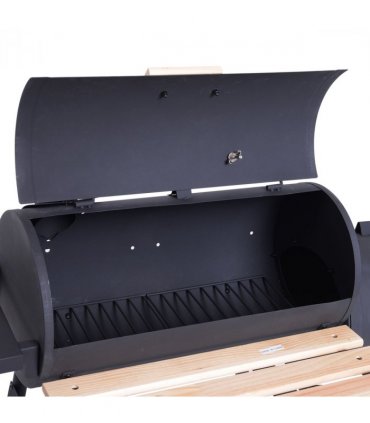 Portable Charcoal BBQ Grill Steel Offset Smoker Combo Backyard