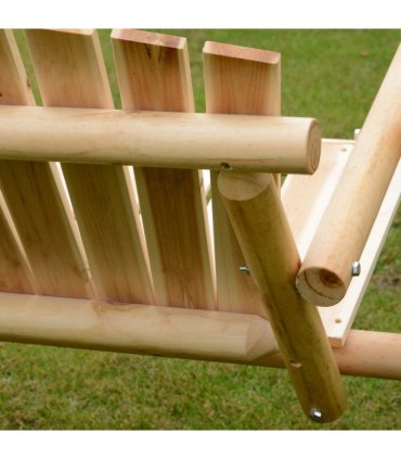 Outdoor 2 Seater Porch Swing Wooden Rustic Patio Bench Hammock w/ Armrest