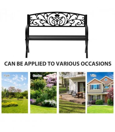 Garden Bench, Steel-Black