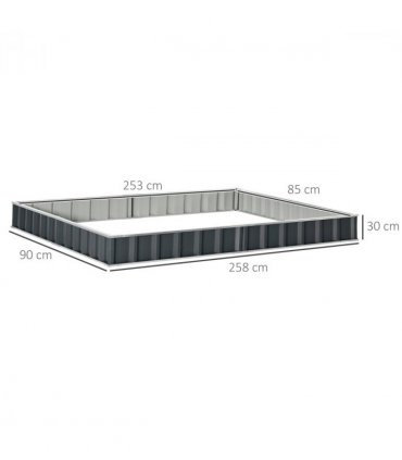 Metal Raised Garden Bed Steel Planter Box A Pairs of Glove 258cmx90cm