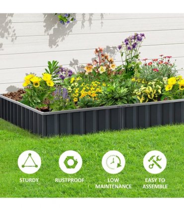 Metal Raised Garden Bed Steel Planter Box A Pairs of Glove 258cmx90cm