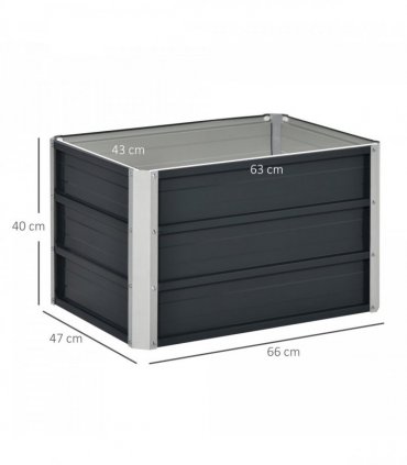 Raised Garden Bed, Elevated Planter Box & Gloves, Grey