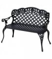 Garden Bench, Cast Aluminium, 107Lx58Wx85H cm-Black