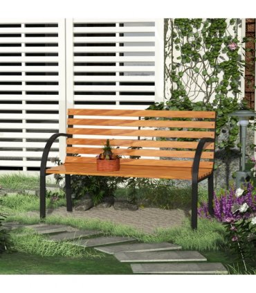 Garden Bench, 122Lx60Wx80H cm-Steel/Wood