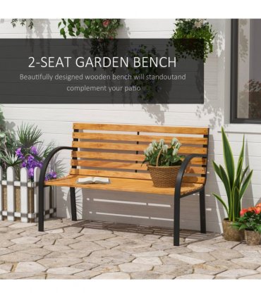 Garden Bench, 122Lx60Wx80H cm-Steel/Wood