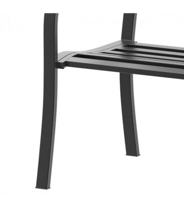 2 Person Garden Bench, Steel-Black