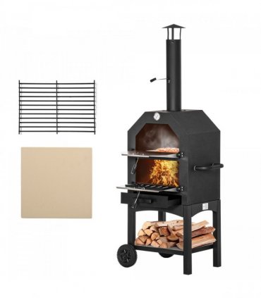 Stainless Steel 2-Tier Outdoor Charcoal Pizza Oven