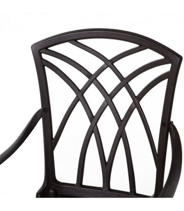 Cast Aluminium 4-Seater Outdoor Garden Table & Chair Set Brown