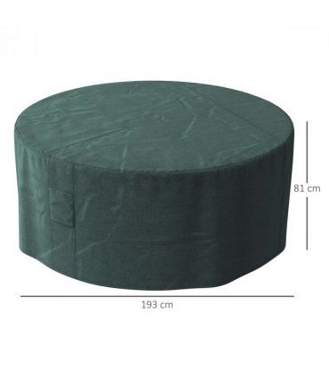 PVC Coated Large Round 600D Waterproof Outdoor Furniture Cover Green