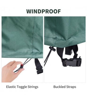 PVC Coated Large Round 600D Waterproof Outdoor Furniture Cover Green