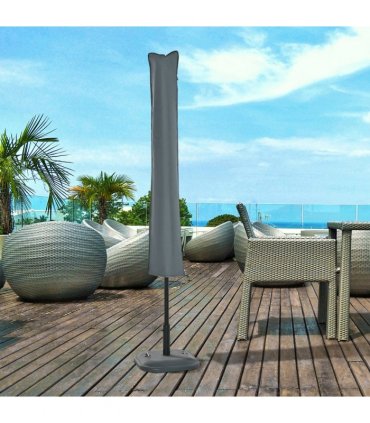 Garden Offset Umbrella Parasol Waterproof Cover-Grey