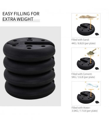 Set of 4 Gazebo Tent Canopy Weight Sand Fillable Strong Plastic Durable
