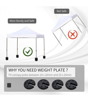 Set of 4 Gazebo Tent Canopy Weight Sand Fillable Strong Plastic Durable