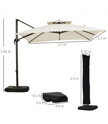 Steel Frame Outdoor Roma Cantilever Umbrella
