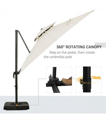 Steel Frame Outdoor Roma Cantilever Umbrella