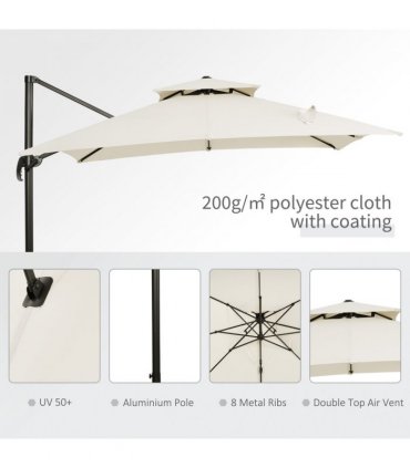Steel Frame Outdoor Roma Cantilever Umbrella