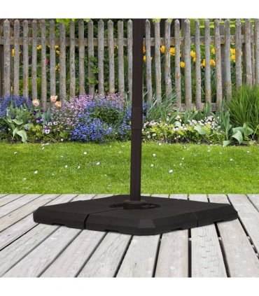 HD Polyethylene Sand or Water Fillable Parasol Base Black