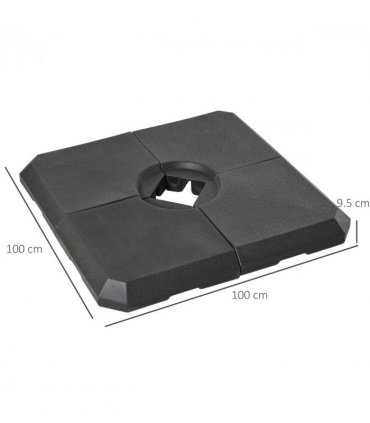HD Polyethylene Sand or Water Fillable Parasol Base Black