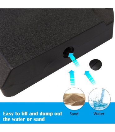 HD Polyethylene Sand or Water Fillable Parasol Base Black