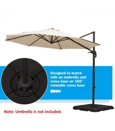 HD Polyethylene Sand or Water Fillable Parasol Base Black