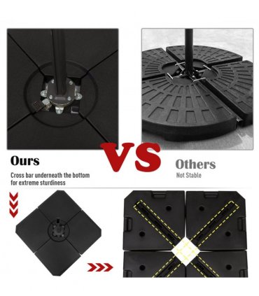 HD Polyethylene Sand or Water Fillable Parasol Base Black