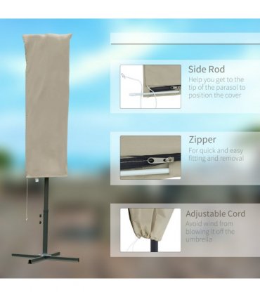 Cantilever Umbrella Cover Outdoor Parasol Protector Weatherproof with Zipper