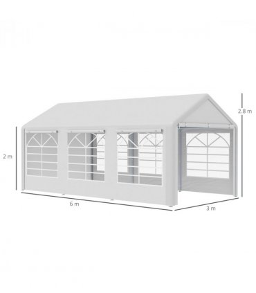 20 x 10  Car Tent Outdoor Car Canopy Shelter Water-Resistant Sidewall White