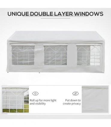 20 x 10  Car Tent Outdoor Car Canopy Shelter Water-Resistant Sidewall White