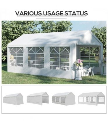 20 x 10  Car Tent Outdoor Car Canopy Shelter Water-Resistant Sidewall White